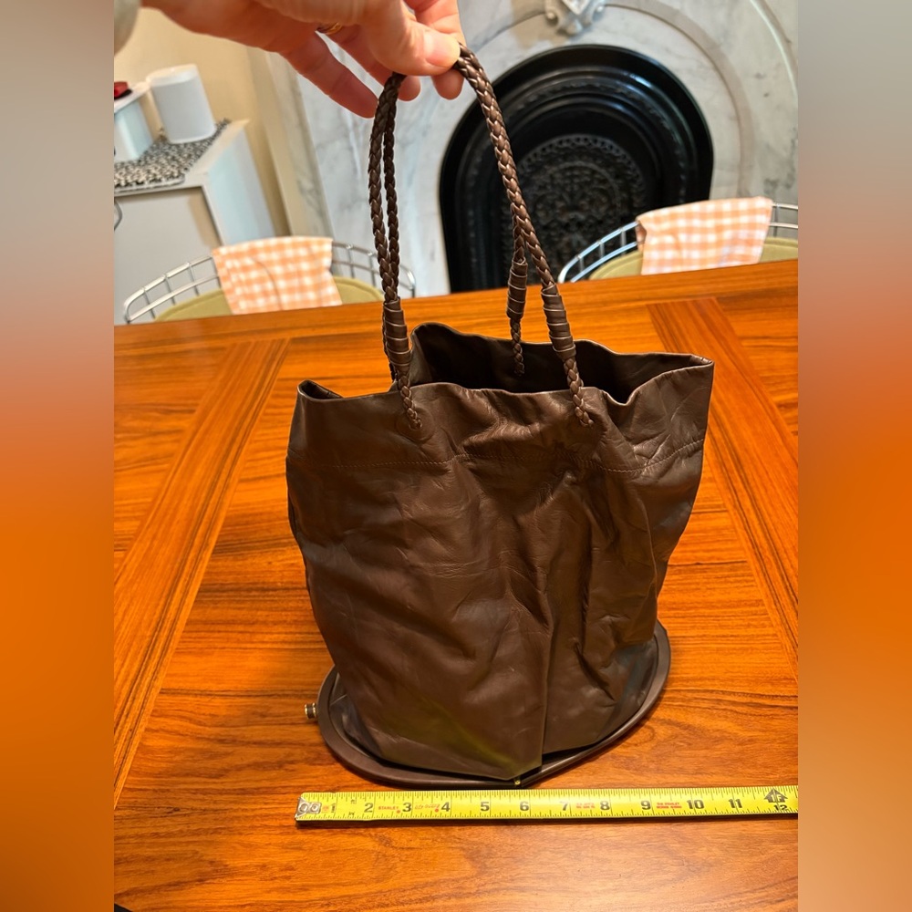 Bottega Veneta Chocolate Brown Calfskin "packable" Small Tote w/ Framed Bottom